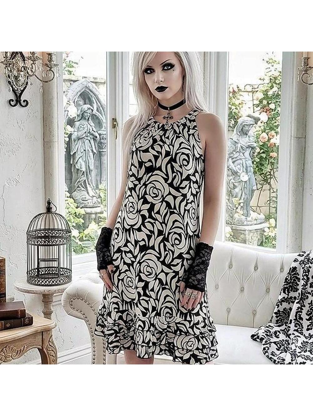 Dressbarn Women's Black and Multi Dress